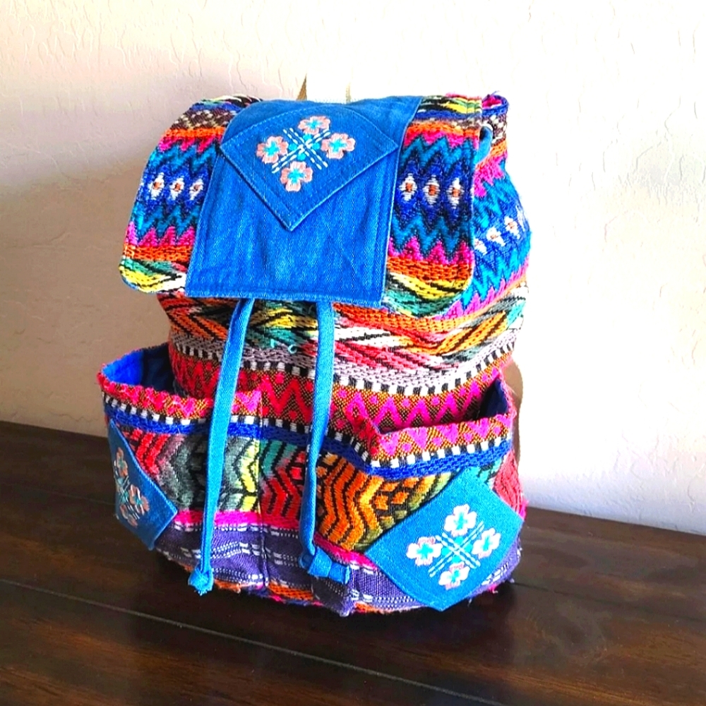 Vintage ANGIE Boho Embroidered Backpack